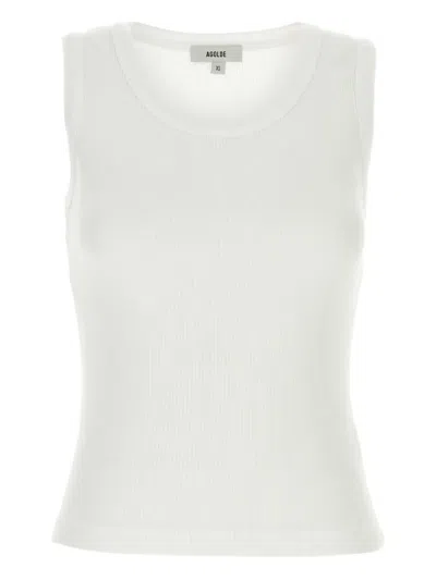Agolde Stretch Cotton Blend Tank Top In White