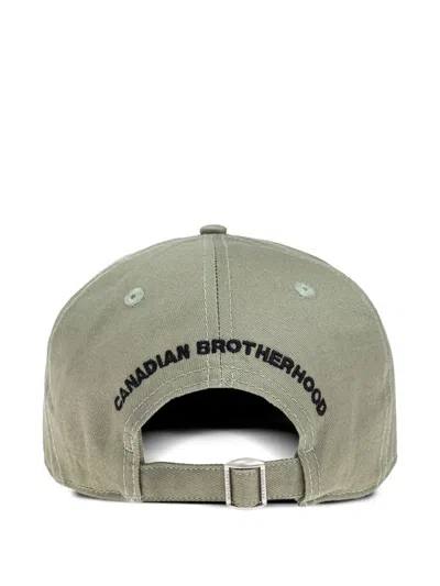 Dsquared2 Olive Green Embroidered Logo Cap With Adjustable Strap
