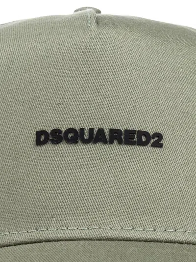 Dsquared2 Olive Green Embroidered Logo Cap With Adjustable Strap