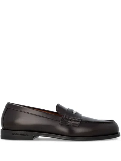 Dsquared2 Round Toe Loafers In Brown