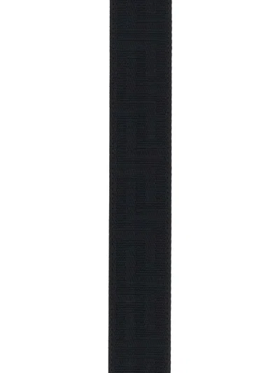 Versace Medusa Head Calf Leather Belt In Black