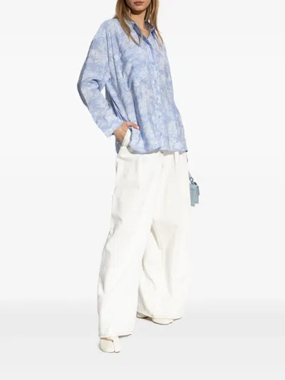 Munthe Toile-print Buttoned Shirt In Blue