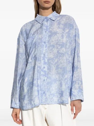 Munthe Toile-print Buttoned Shirt In Blue
