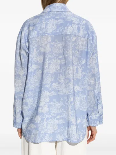 Munthe Toile-print Buttoned Shirt In Blue