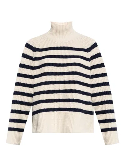 条纹高领毛衣