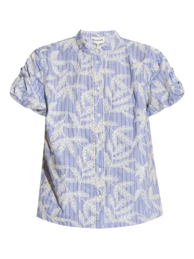 花卉印花排扣衬衫