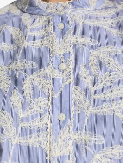 花卉印花排扣衬衫