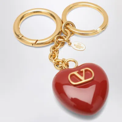 Valentino Coeur Royal Vlogo Key Chain Bag Charm In Gold