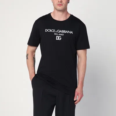 Dolce & Gabbana Jersey Round-neck T-shirt With Dg Milano Embroidery