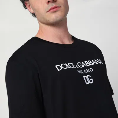 Dolce & Gabbana Jersey Round-neck T-shirt With Dg Milano Embroidery