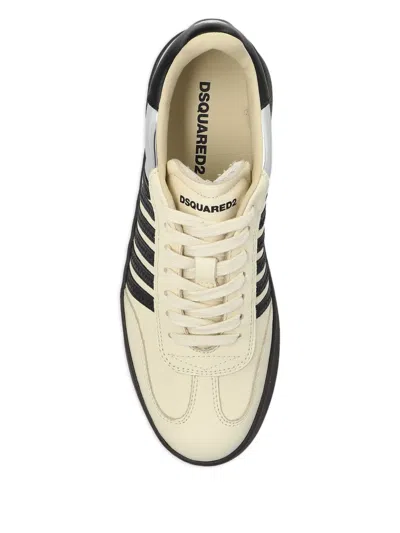 Dsquared2 Panelled Leather Sneakers In Neutral