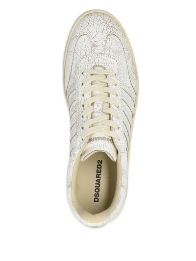 Dsquared2 White Leather Boxer Sneakers In White