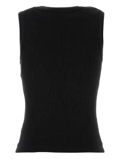 Agolde Poppy Ribbed Tank Top In Black