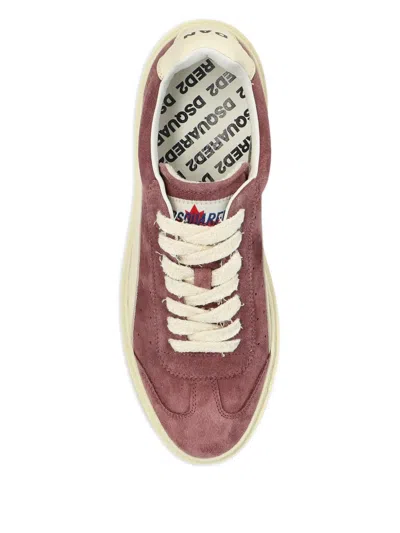 Dsquared2 Suede Low-top Sneakers In Burgundy