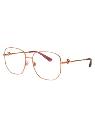 Dolce & Gabbana Pink Gold Acetate Optical Glasses