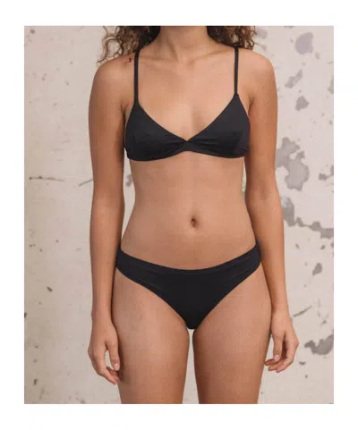 Baserange Triangle Bikini Bottoms In Black