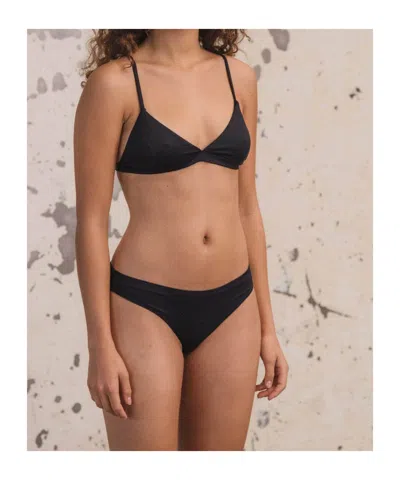 Baserange Triangle Bikini Bottoms In Black
