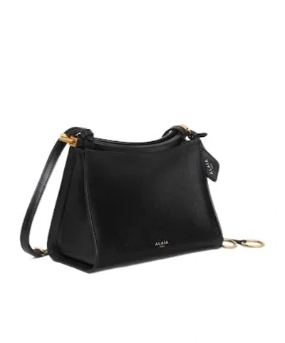 Alaïa Alaia Black Leather Small Square Crossbody Bag In Black