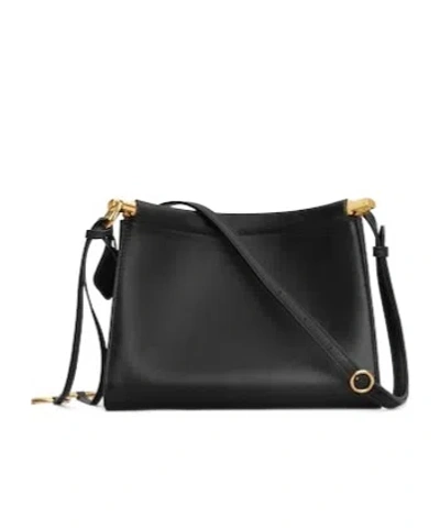 Alaïa Alaia Black Leather Small Square Crossbody Bag In Black
