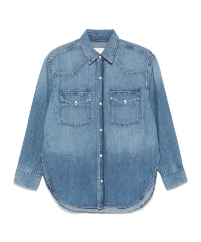 Citizen Of Humanity Citizens Of Humanity Kayla Western Denim Snap-up Shirt In Douro