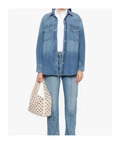 Citizen Of Humanity Citizens Of Humanity Kayla Western Denim Snap-up Shirt In Douro