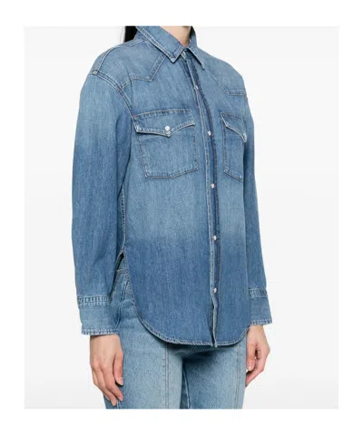Citizen Of Humanity Citizens Of Humanity Kayla Western Denim Snap-up Shirt In Douro