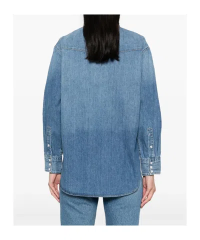 Citizen Of Humanity Citizens Of Humanity Kayla Western Denim Snap-up Shirt In Douro