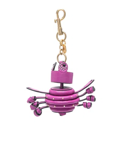 Anya Hindmarch Womens Crab Leather Charm Pink