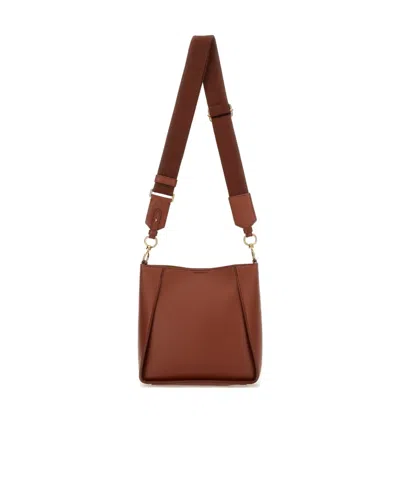 Stella Mccartney Logo Shoulder Bag With Hardware And Handle In Brown