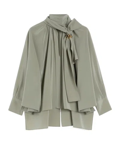 Max Mara Leonida Blouse Draped Design Long Sleeves