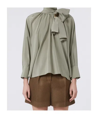 Max Mara Leonida Blouse Draped Design Long Sleeves