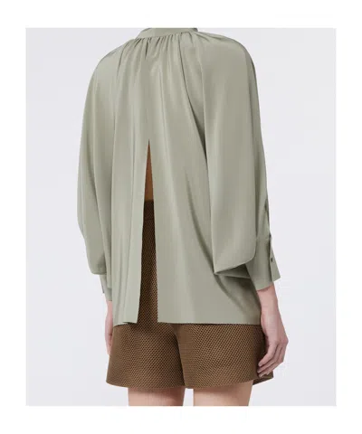 Max Mara Leonida Blouse Draped Design Long Sleeves