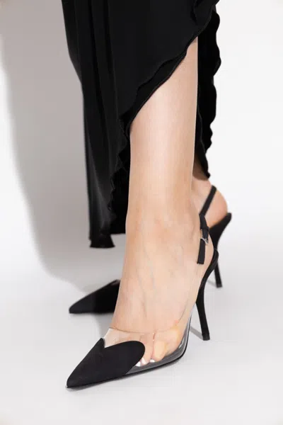 Alaïa Alaia 100mm Le Coeur Heart Shaped Slingback Pumps In Black