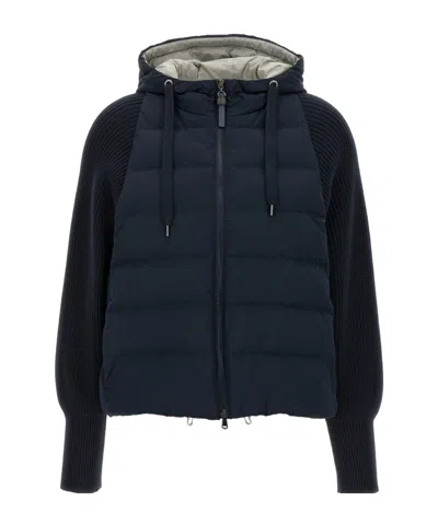 Brunello Cucinelli Quilted Puffer Jacket With Ribbed Sleeves