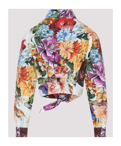 Dolce & Gabbana Floral Cotton Crop Shirt Dolce E Gabbana