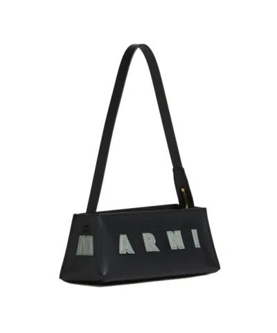 Marni Rectangular Shoulder Bag With Gold-tone Hardware In Black