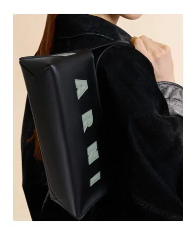 Marni Rectangular Shoulder Bag With Gold-tone Hardware In Black