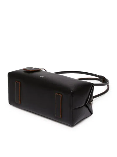 Max Mara Horizontal Satchel Bag With M-shaped Folded Sides In Black