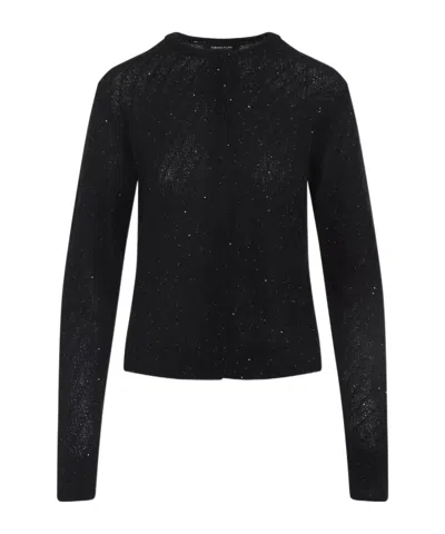 Fabiana Filippi Button-down Black Knit Sweater With Luxurious Blend