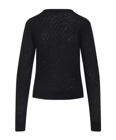 Fabiana Filippi Button-down Black Knit Sweater With Luxurious Blend