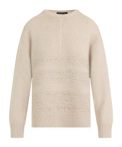 Fabiana Filippi Textured Neutral Knit Sweater Crafted In Multi