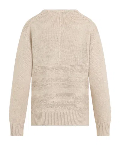 Fabiana Filippi Textured Neutral Knit Sweater Crafted In Multi