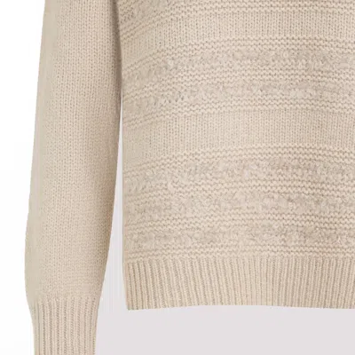 Fabiana Filippi Textured Neutral Knit Sweater Crafted In Multi