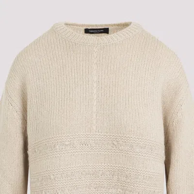 Fabiana Filippi Textured Neutral Knit Sweater Crafted In Multi