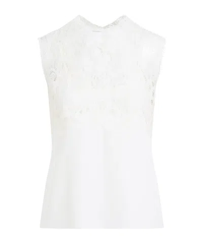 Fabiana Filippi Silk Top Lace Insert In White