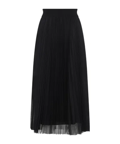 Fabiana Filippi Pleated Tulle A-line Midi Skirt In Black