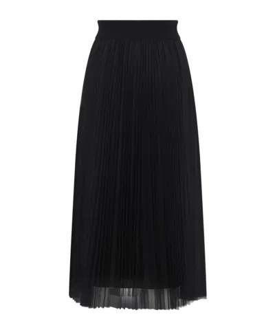 Fabiana Filippi Pleated Tulle A-line Midi Skirt In Black