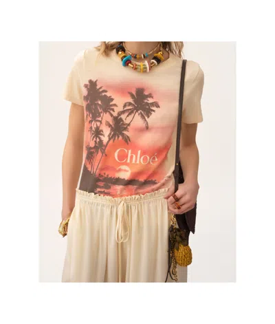 Chloé Baby Fit Logo T-shirt In Cotton Jersey In White