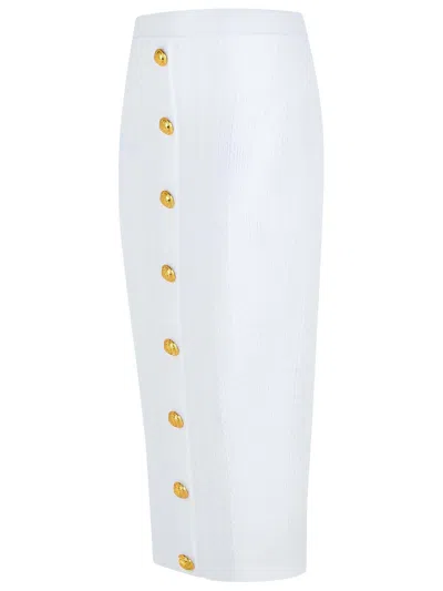 Balmain Long Skirt Viscose Blend In White