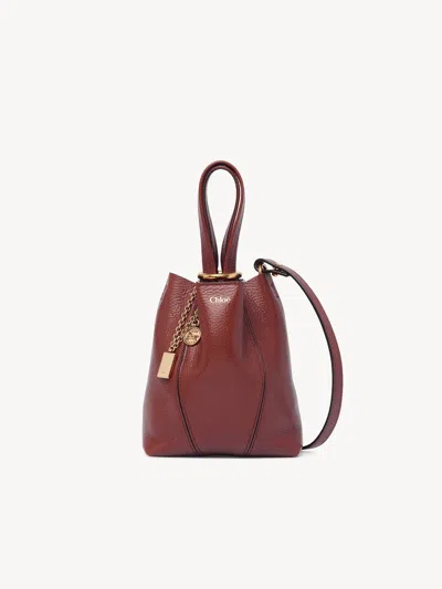 Chloé Spin Tote In Bordeaux Leather